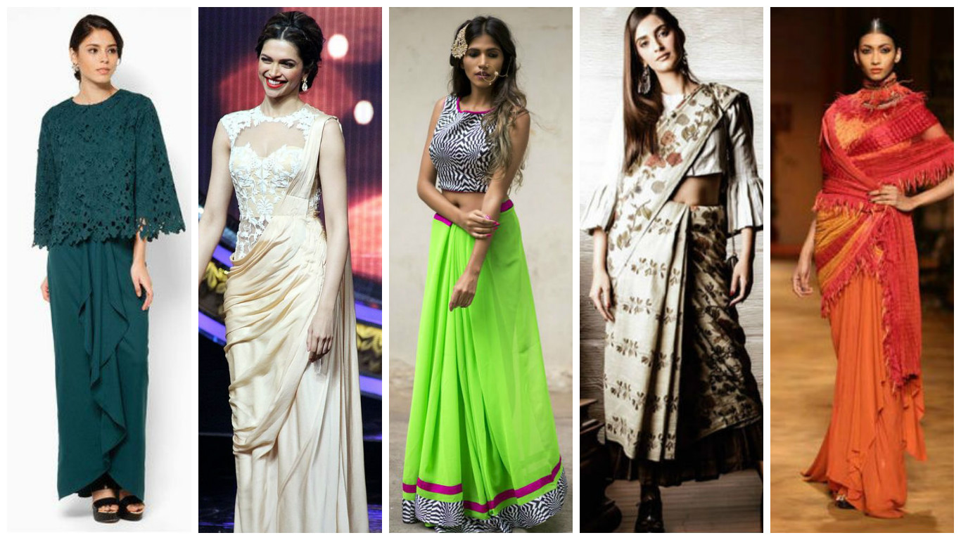 indo western saree draping styles