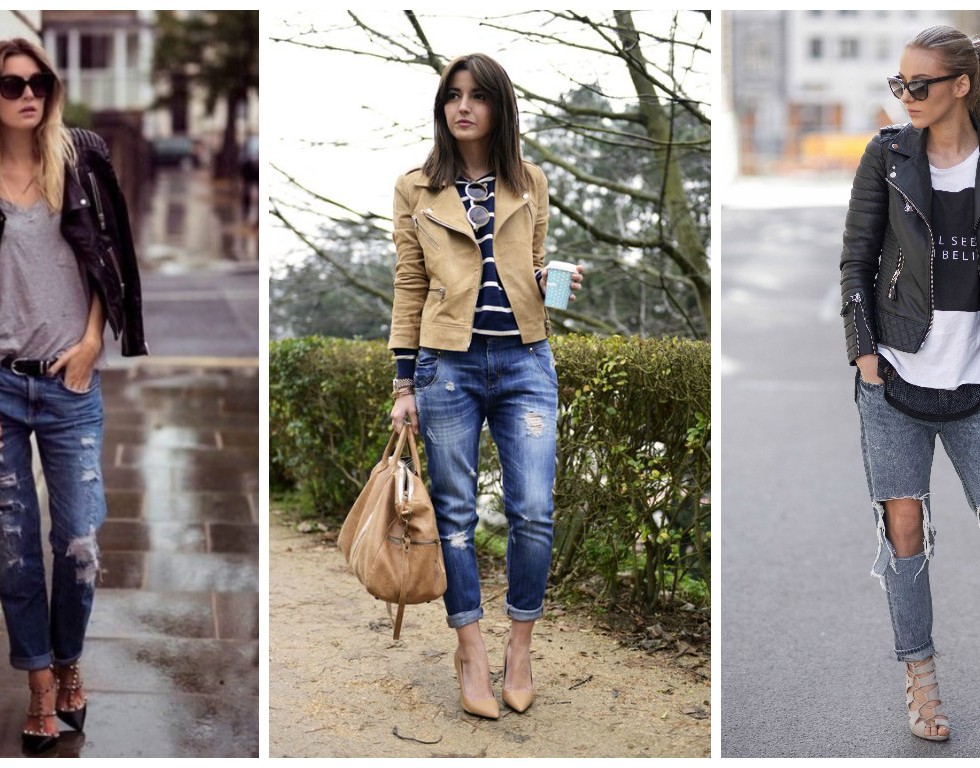 Biker Jackets with Ripped Jeans